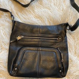 Tignanello Black Leather CrossBody Purse
